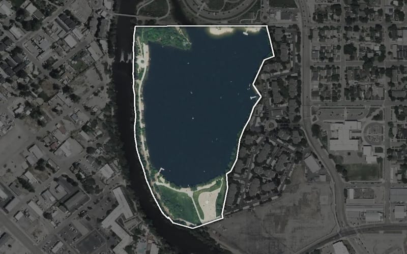 Aerial view of Bernardine Quinn Riverside Park