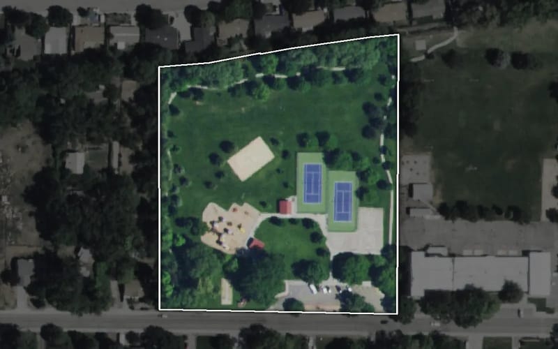 Aerial view of Catalpa Park