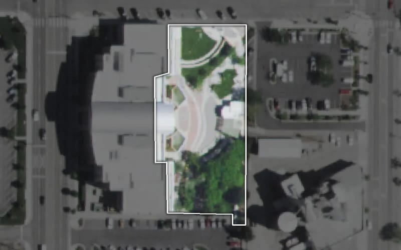 Aerial view of City Hall Plaza