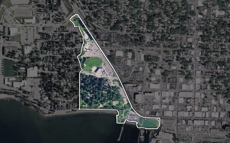 Aerial view of Coeur d'Alene City Park