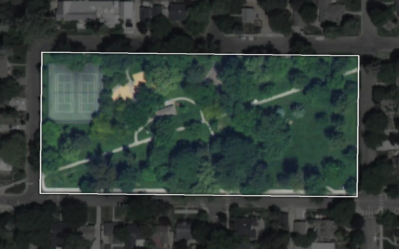 Aerial view of Elm Grove Park