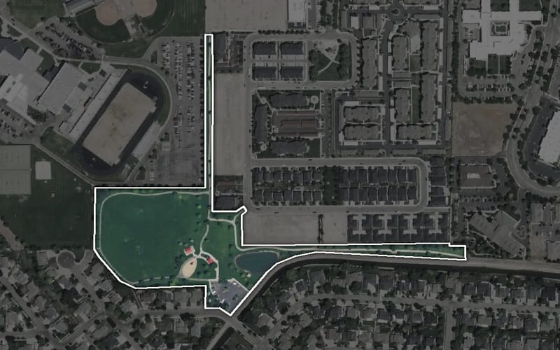 Aerial view of Gordon Harris Park