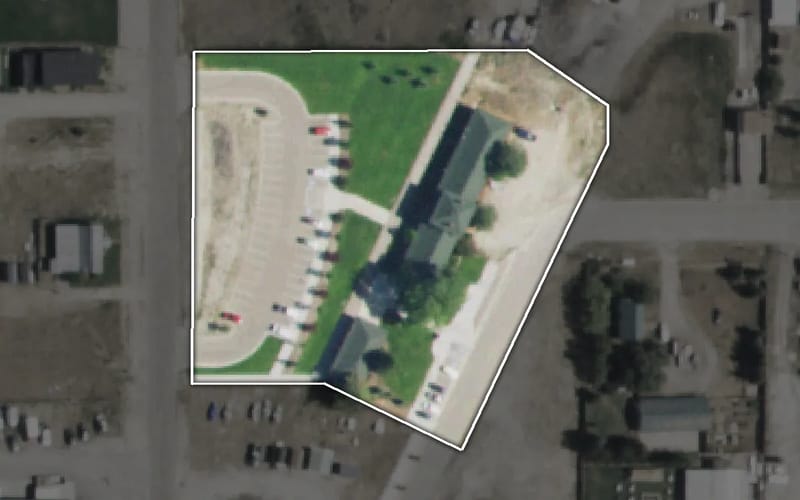 Aerial view of Historic Victor Depot Pavillion