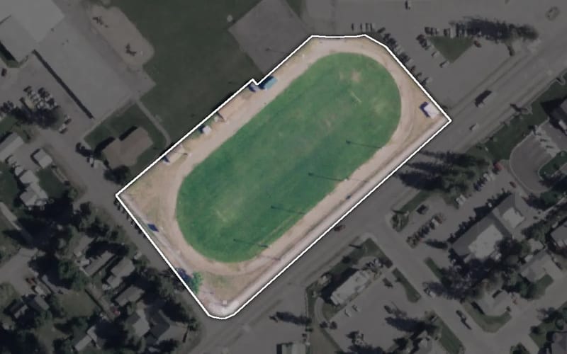 Aerial view of John Brown Playfield