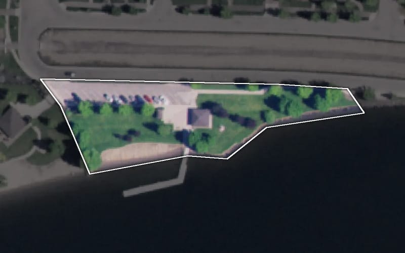 Aerial view of Johnson Mill River Park