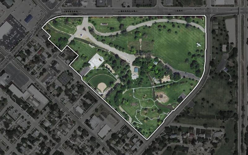 Aerial view of Lakeview Park