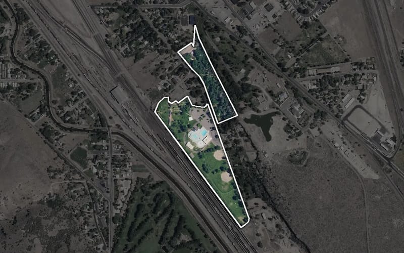 Aerial view of Lower Ross Park