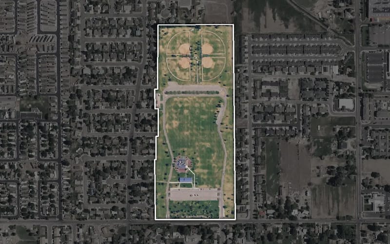 Aerial view of O.K. Ward Park