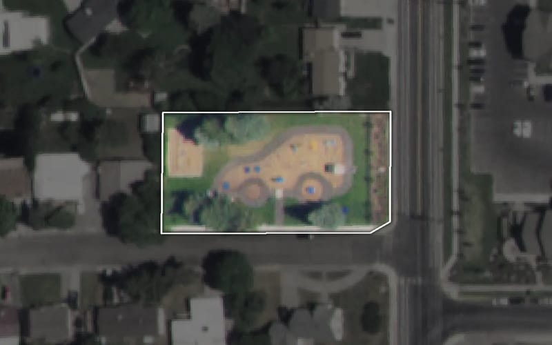 Aerial view of Park Street Park