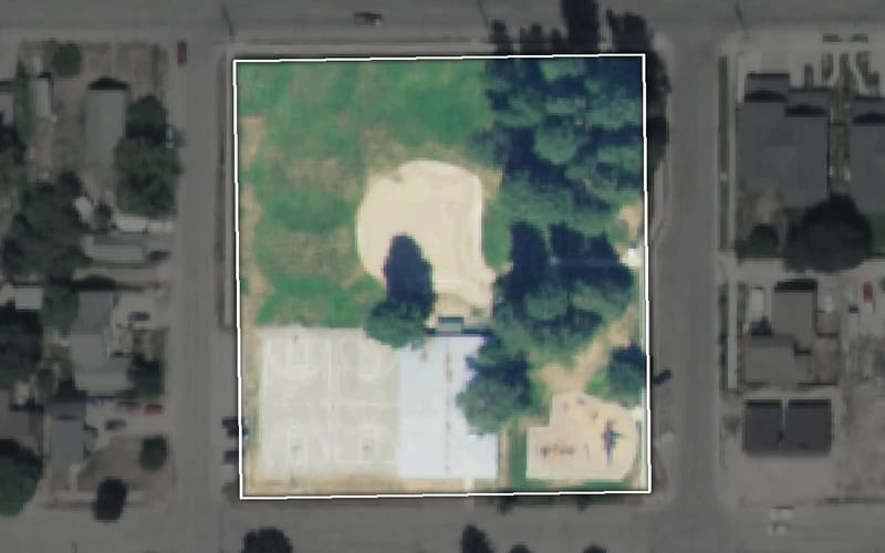 Aerial view of Pine Street Park