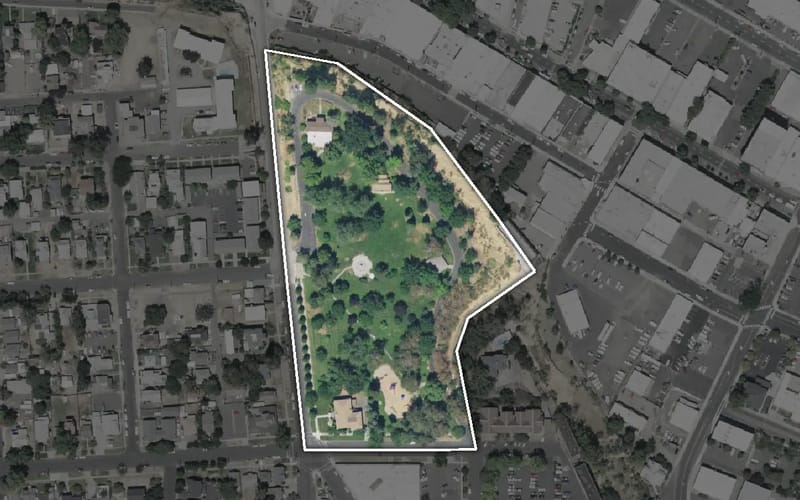 Aerial view of Pioneer Park