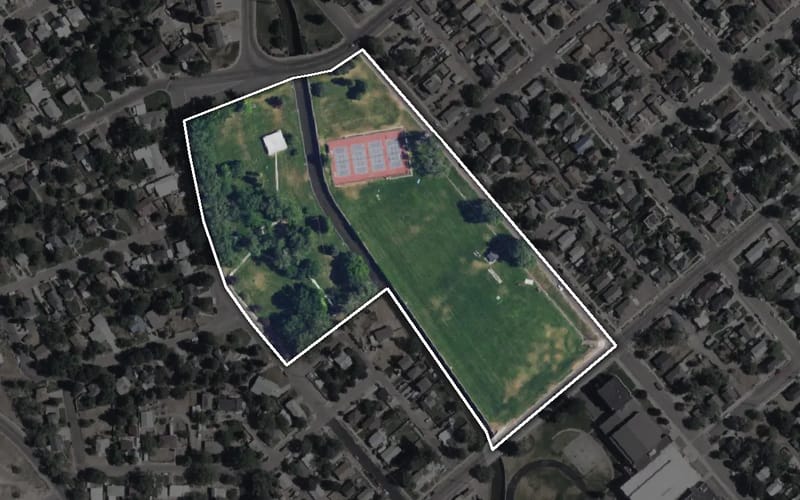 Aerial view of Raymond Park