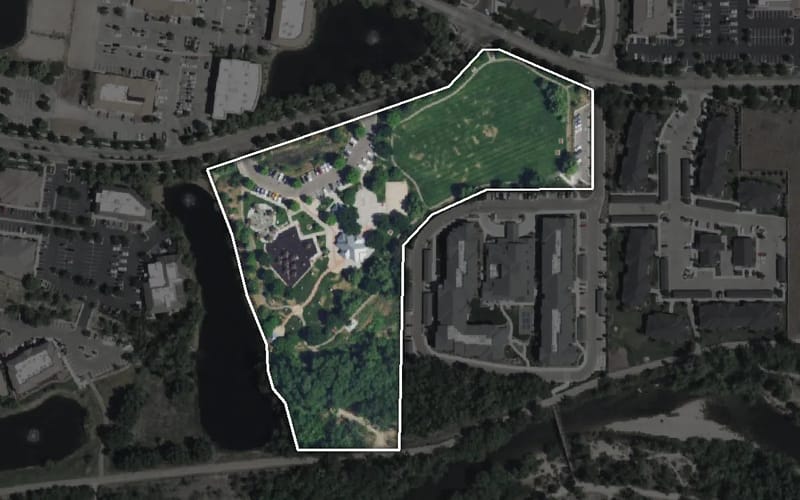 Aerial view of Reid Merrill Park