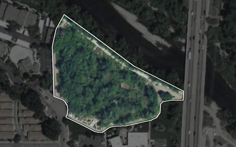 Aerial view of River Pointe Park
