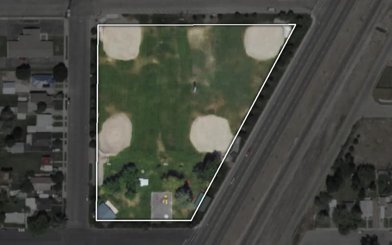 Aerial view of Shelley City Park