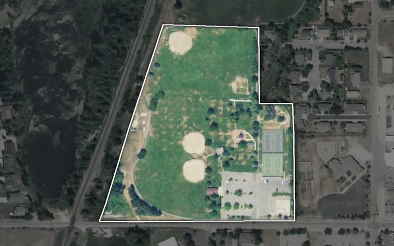 Aerial view of Travers Park
