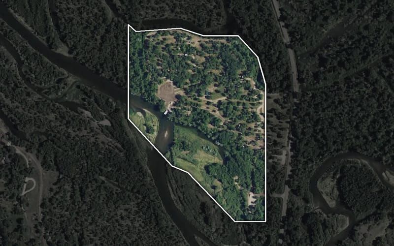 Aerial view of Twin Bridges Park