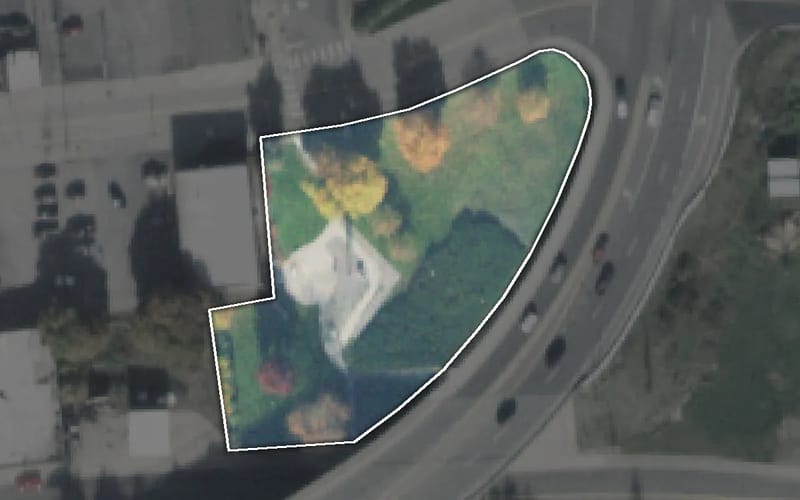 Aerial view of Veterans Memorial Park