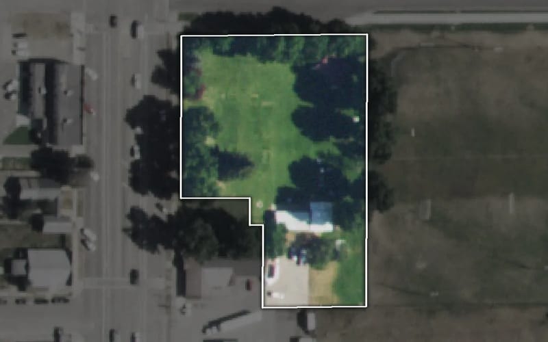 Aerial view of Victor Main Street Park