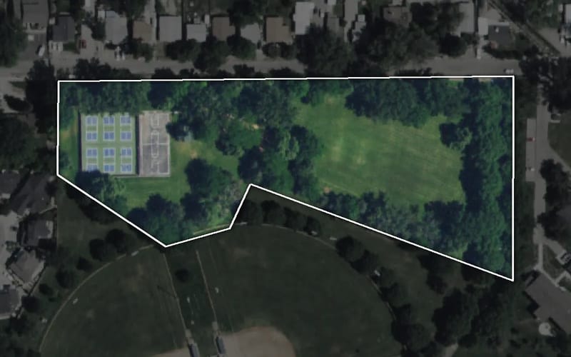 Aerial view of Willow Lane Park