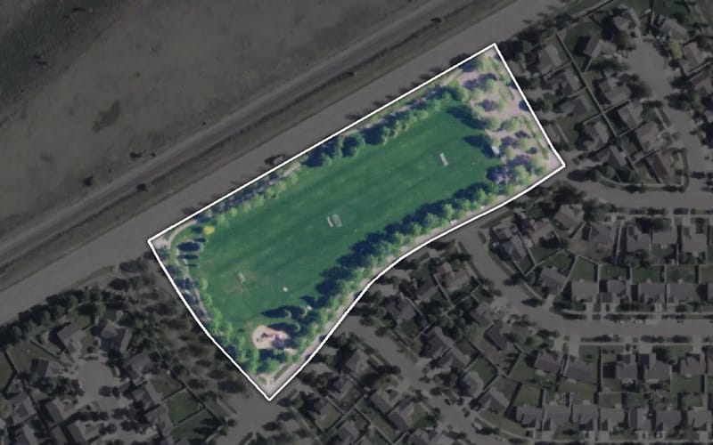 Aerial view of Woodbridge Park